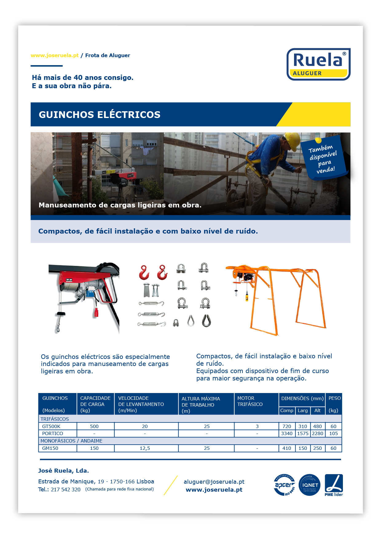 Aluguer de Guinchos Eléctricos- Ruela Aluguer