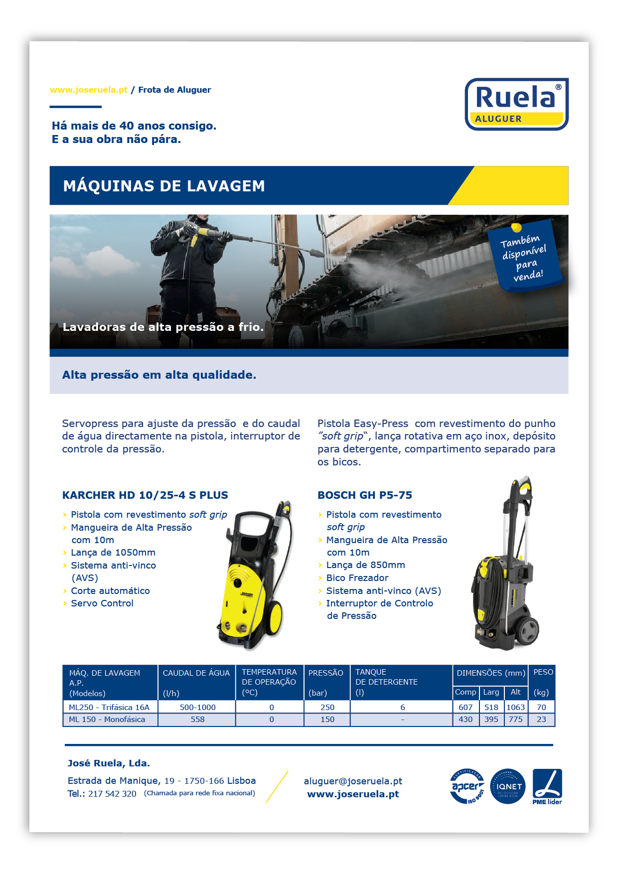 Aluguer de Máquinas de Lavagem- Ruela Aluguer