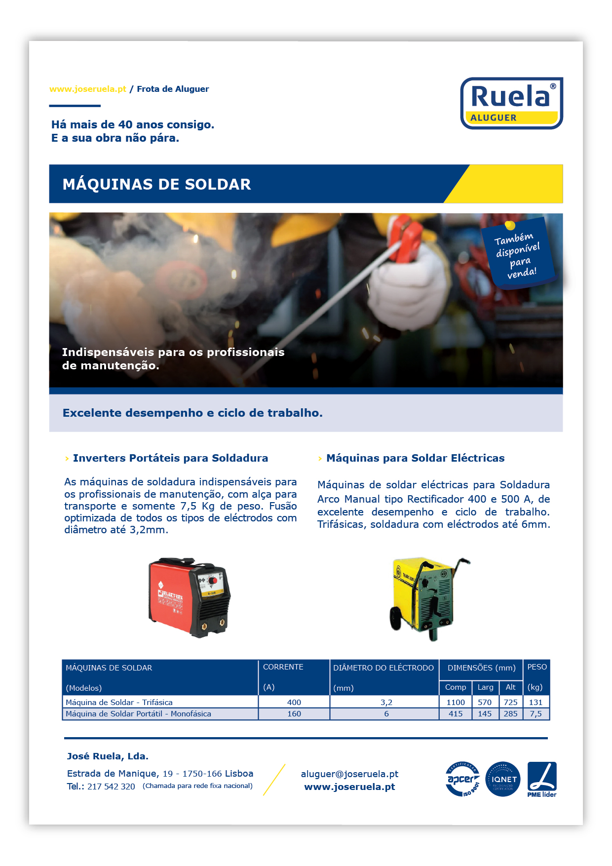 Aluguer de Máquinas de Soldar – Ruela Aluguer