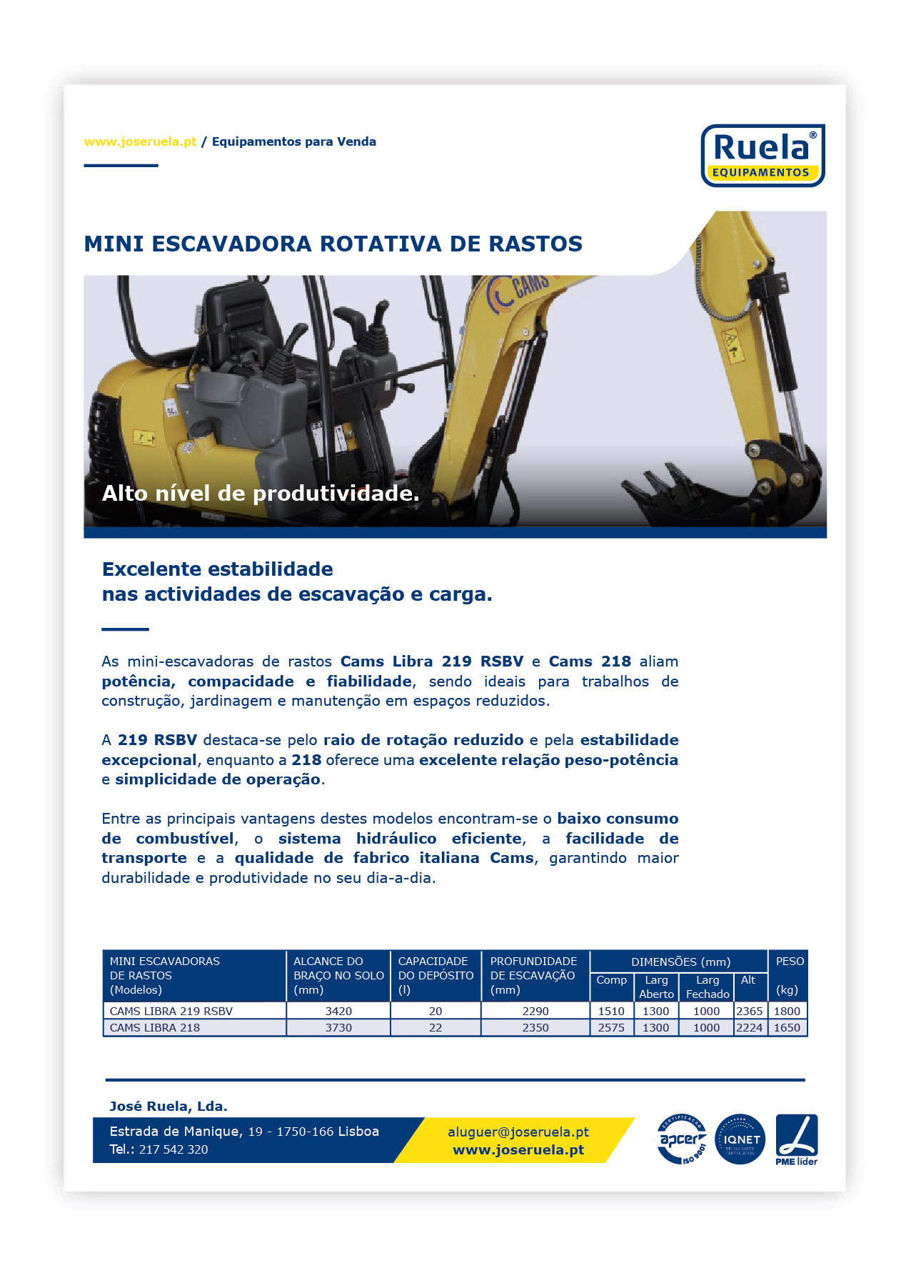 Venda de Mini Escavadoras – Ruela Equipamentos