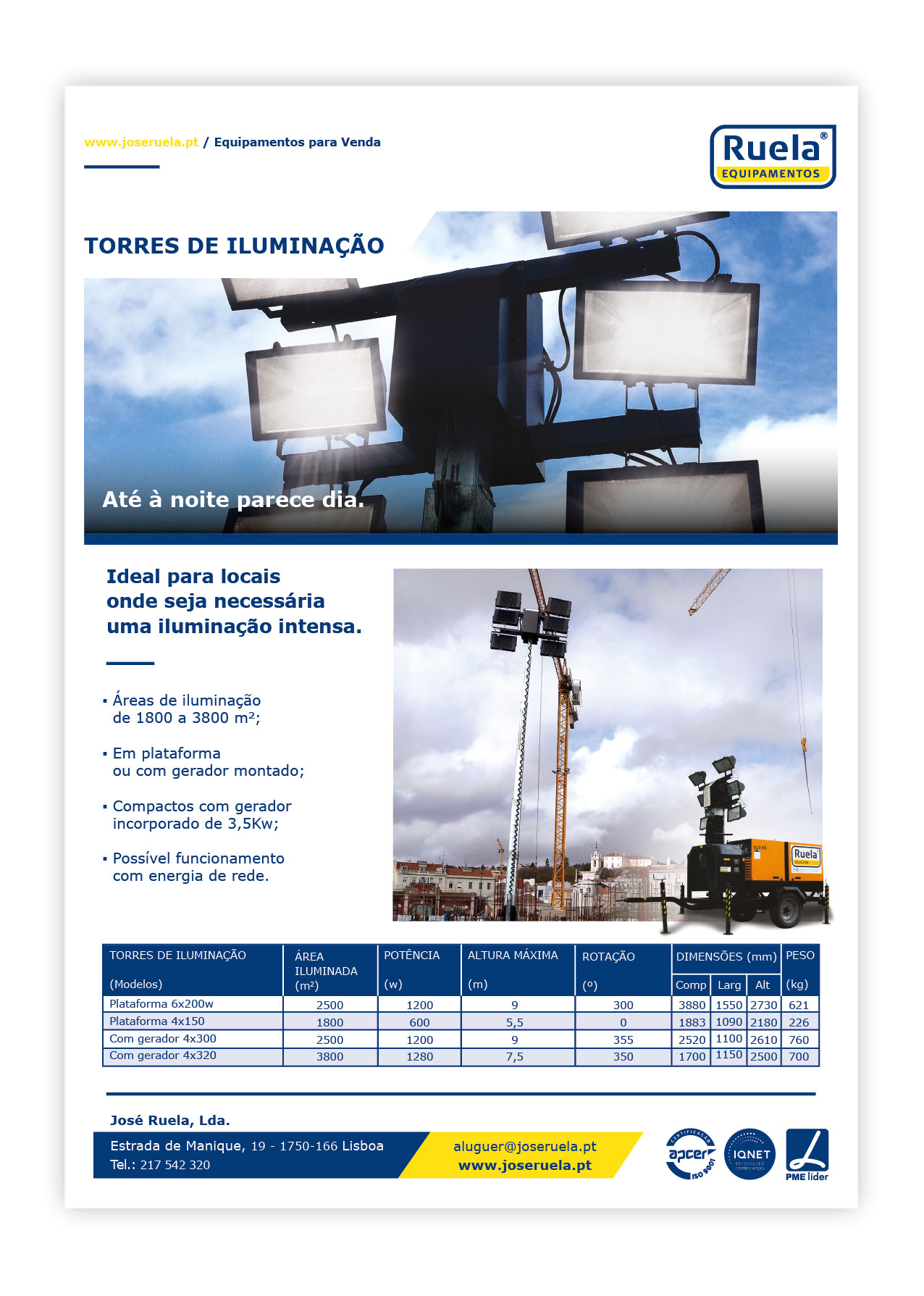 Venda de Torres de Iluminação – Ruela Equipamentos