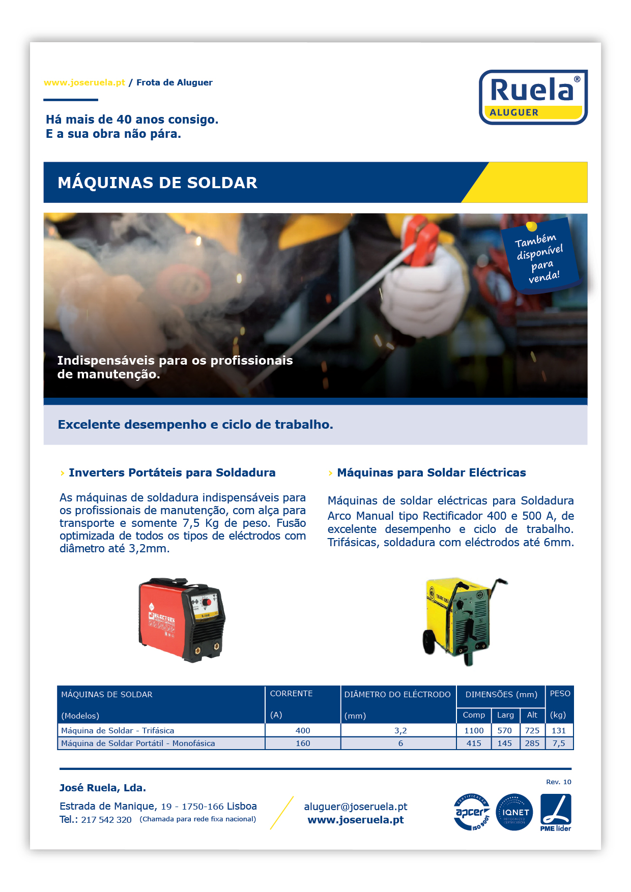 Aluguer de Máquinas de Soldar – Ruela Aluguer