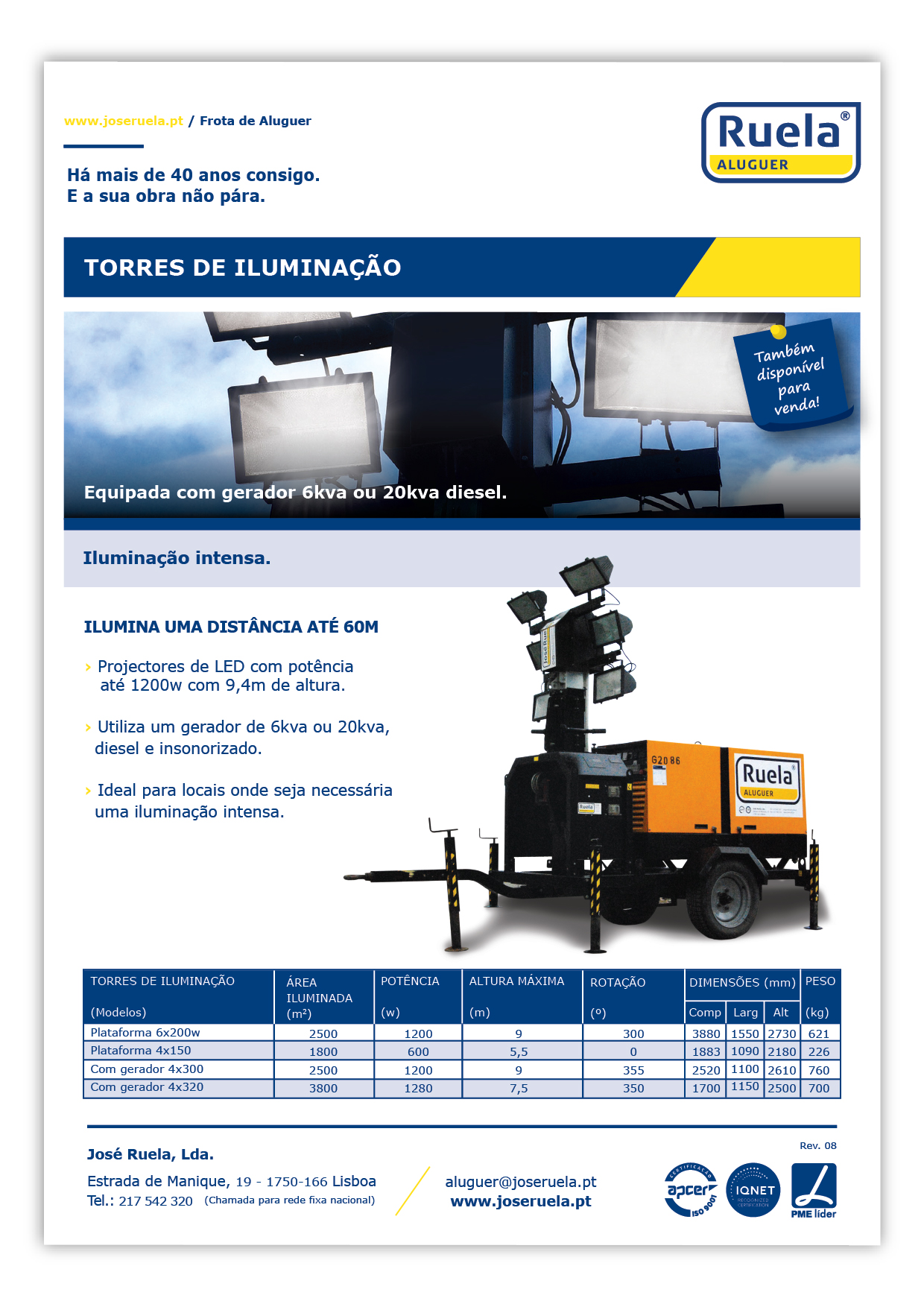 Aluguer de Torres de Iluminação  – Ruela Aluguer